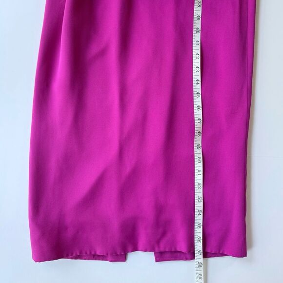 NWT Marchesa Notte Lipstick Pink Sculpted Silk Crepe Strapless Gown Maxi Dress 4 - Picture 14 of 16